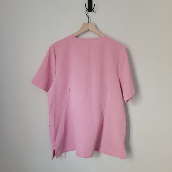 Mandala Scrubs 6 Pocket Top in Rosé Pink Size 2XL - Picture 8 of 9